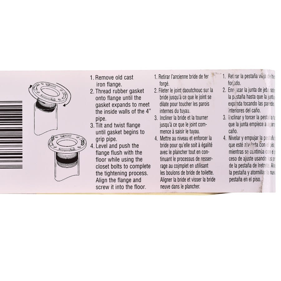 Closet Flange, 4 in, Twist Set, 6-11/16 in OD, Cast Iron, Black