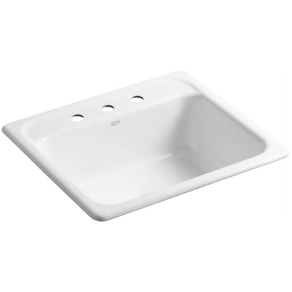 Mayfield 25" Single Basin Top-Mount Enameled Cast-Iron Kitchen Sink