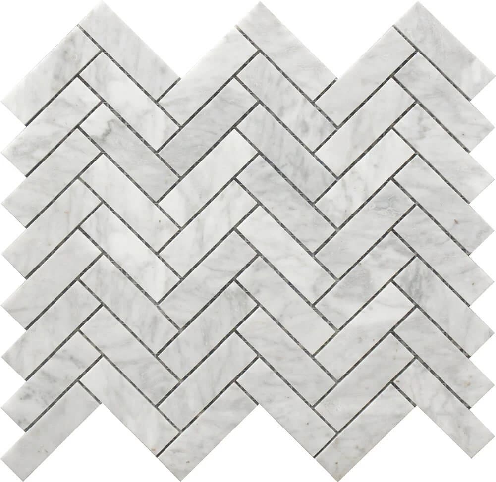 HERRINGBONE MARBLE MOSAIC 12X12