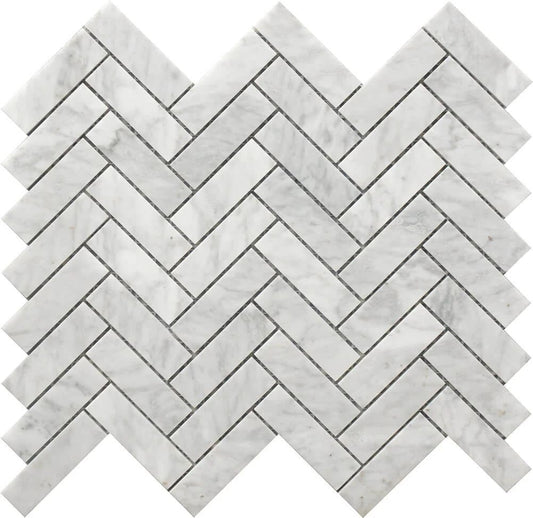 HERRINGBONE MARBLE MOSAIC 12X12