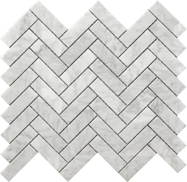 HERRINGBONE MARBLE MOSAIC 12X12
