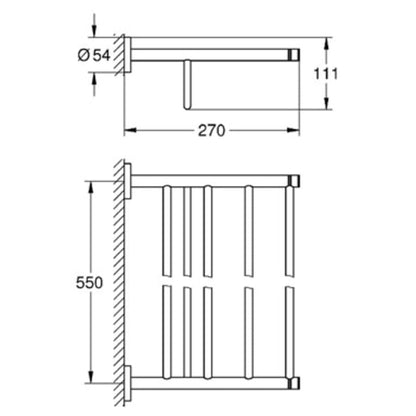 Essentials 23-2/5" Towel Rack with Integrated Towel Bar