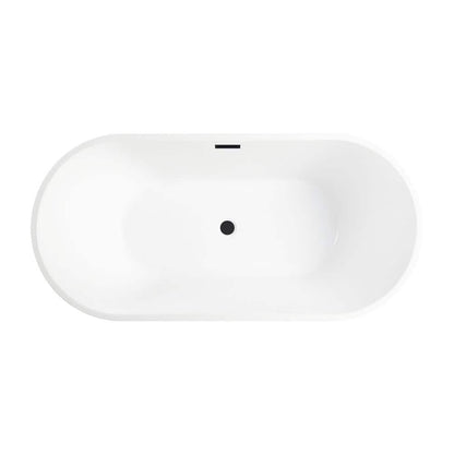 Bordeaux 54 in. Acrylic Flatbottom Freestanding Bathtub in White/Matte Black