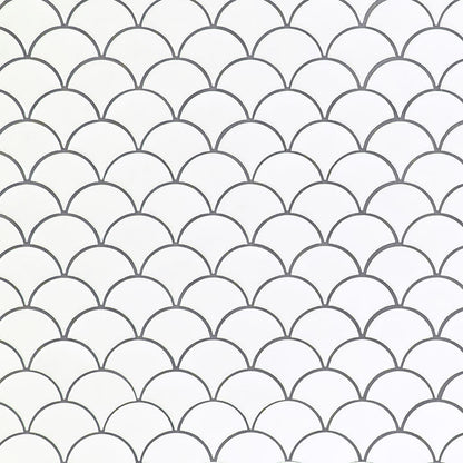 White Glossy Fish Scale Mosaic