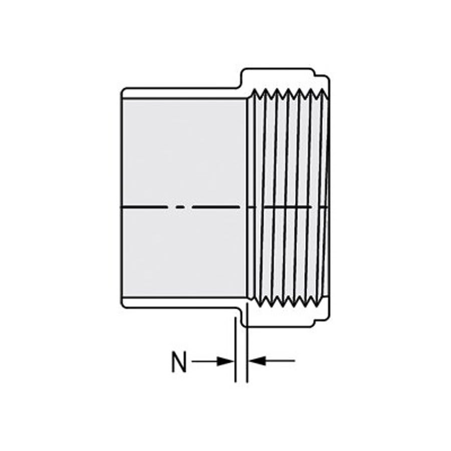 Cleanout Adapter, 8 in, Spigot x FNPT, DWV, PVC