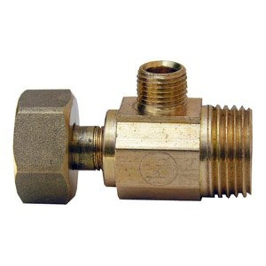 Multi Turn Angle Stop, 1/2 x 1/4 in, FNPT x FNPT x Comp, Chrome