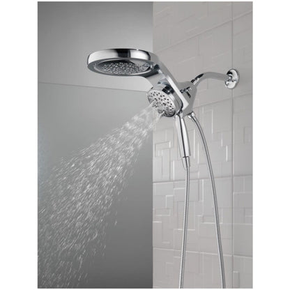 Universal Showering Round 2.5 GPM Multi Function 2-in1 In2ition Shower Head and Hand Shower with Touch Clean, H2Okinetic and MagnaTite Technology