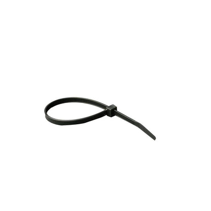 Zip Ties, 7 in L, Nylon, Black, Pack of 100