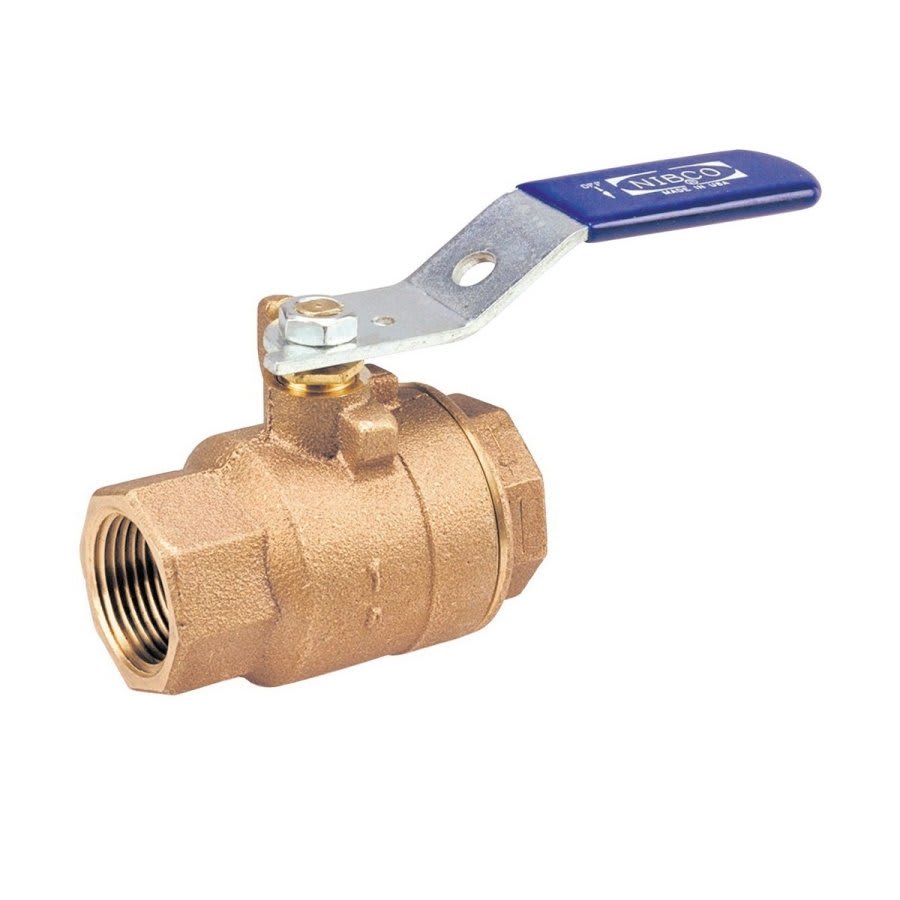 2-Piece Ball Valve, 3 in, FNPT, Standard Port, Plated Brass Ball, Bronze