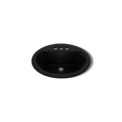 Bryant 20-1/8" Oval Vitreous China Drop In Bathroom Sink with Overflow and 3 Faucet Holes at 4" Centers