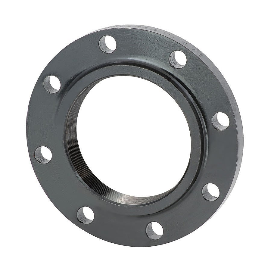 Raised Face Flange, 4 in, FNPT, 9 in OD, 8 Bolt Holes, 150 lb, Carbon Steel, Buy American