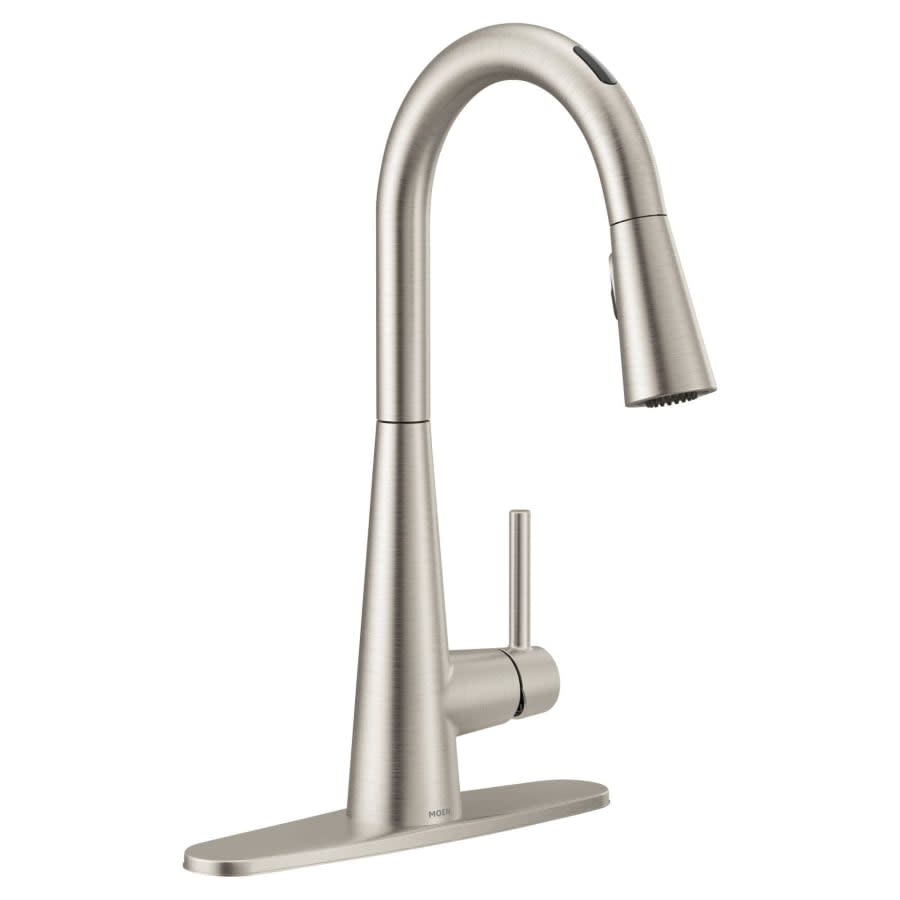 Sleek 1.5 GPM Single Hole Pull Down Kitchen Faucet with Voice Activation