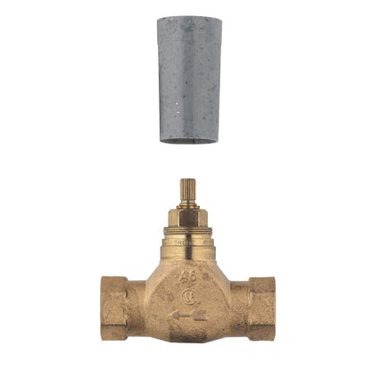 Concealed Stop Valve, 1/2 in, NPT, Brass Body, Rough Brass