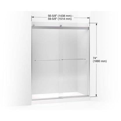 Levity 74" High x 59-5/8" Wide Bypass Frameless Shower Door with Clear Glass