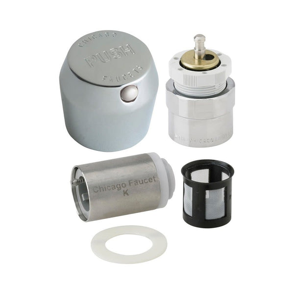 MVP Metering Push Handle, 1-3/4 in, Metal, Polished Chrome