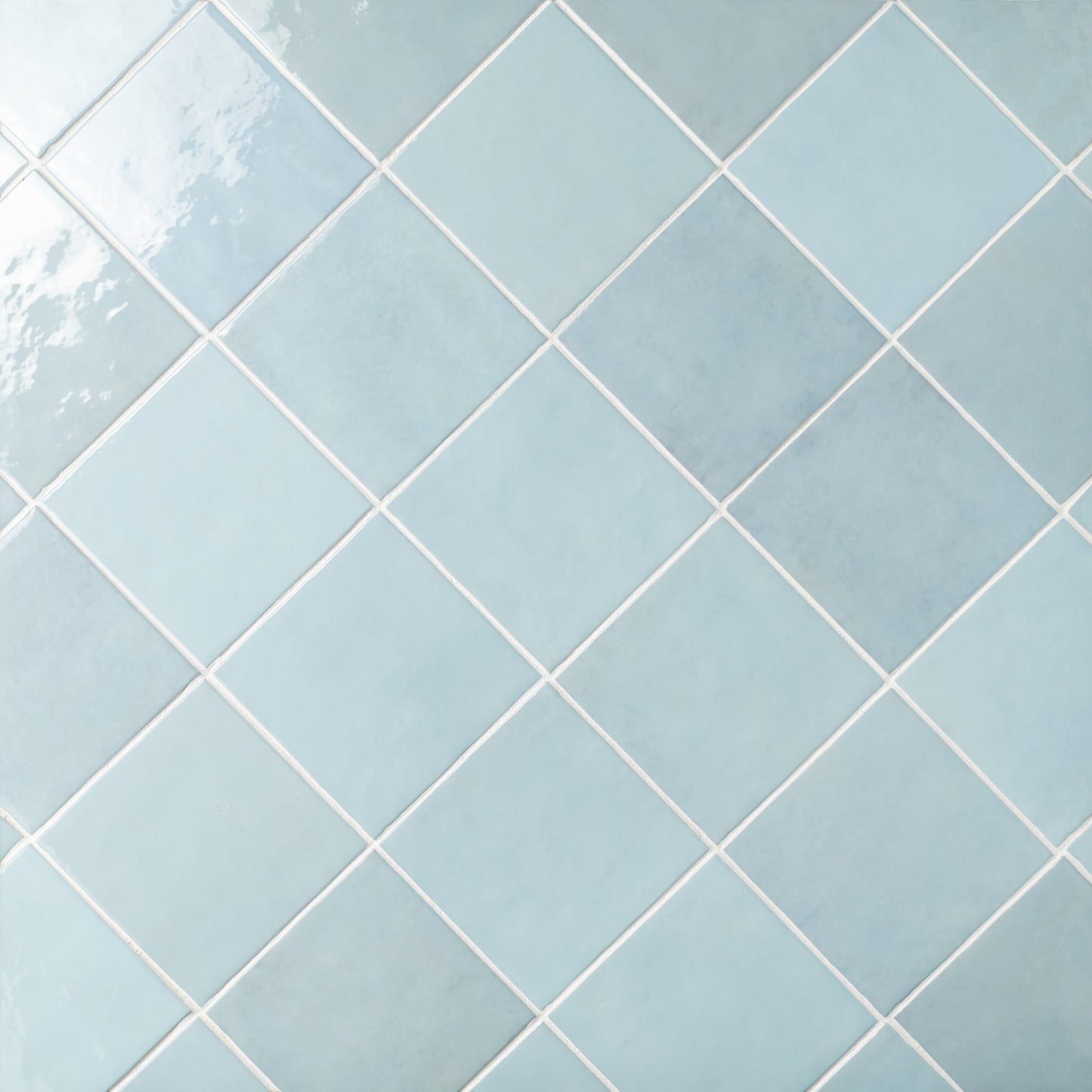 Cloé 5X5 Glossy Ceramic Tile in Baby Blue
