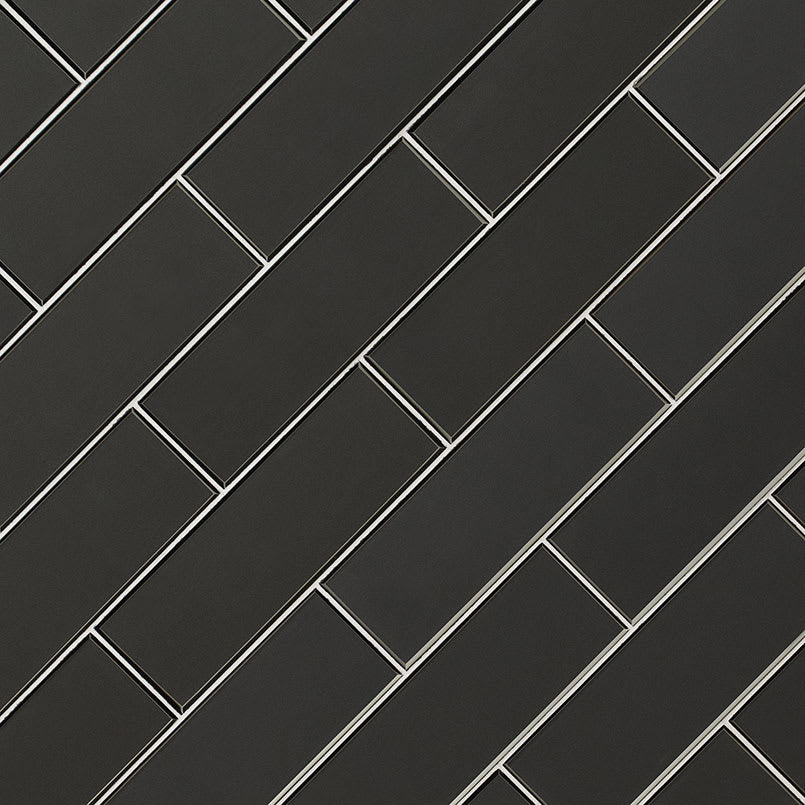 Metallic Gray Bevel Tile 4x12