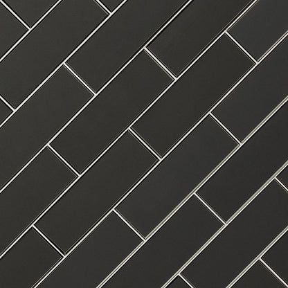 Metallic Gray Bevel Tile 4x12