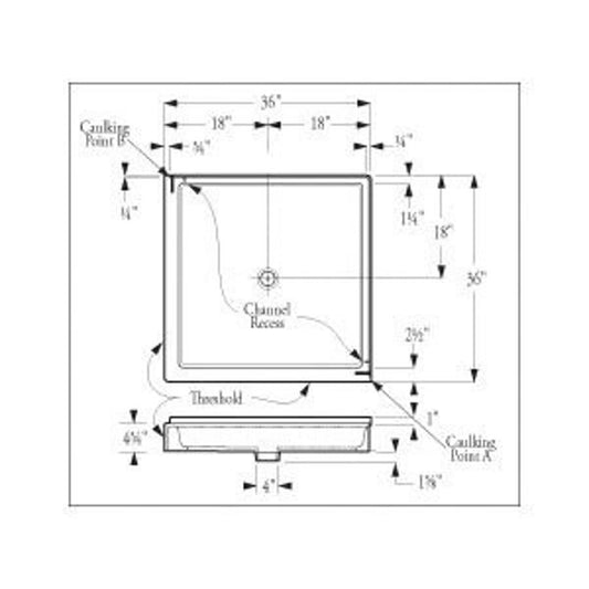 Shower Tray/Base, Fiberglass, White