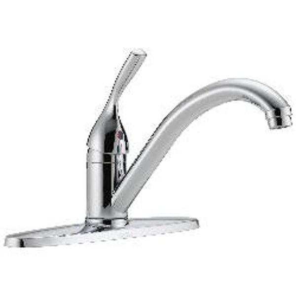 Classic Kitchen Faucet, Deck Mount, ADA, 1 Lever Handle, 3-Hole, Chrome