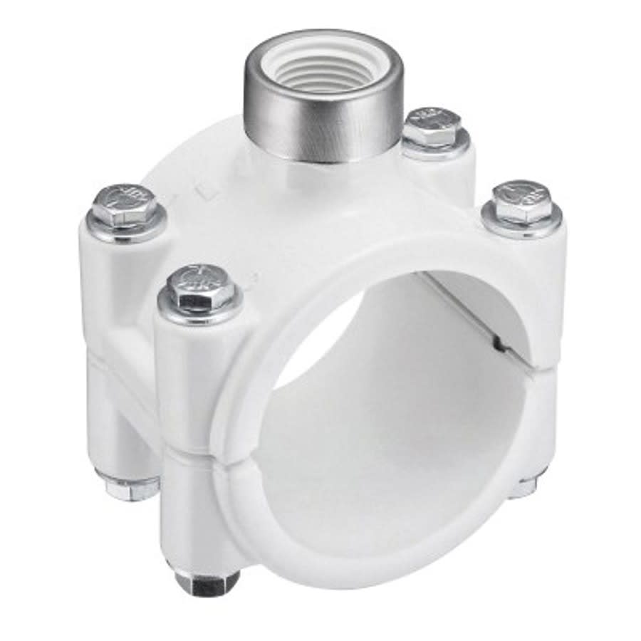 Clamp-On Pipe Saddle, 3 in, 1-1/2 in SR FNPT