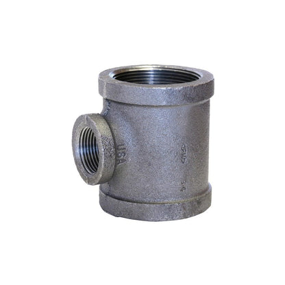 Tee, 3/4 in, FNPT, 150 lb, Malleable Iron, Black, Domestic