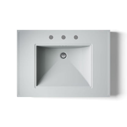 Memoirs Stately 30" Fireclay Pedestal Bathroom Sink with 3 Holes Drilled and Overflow