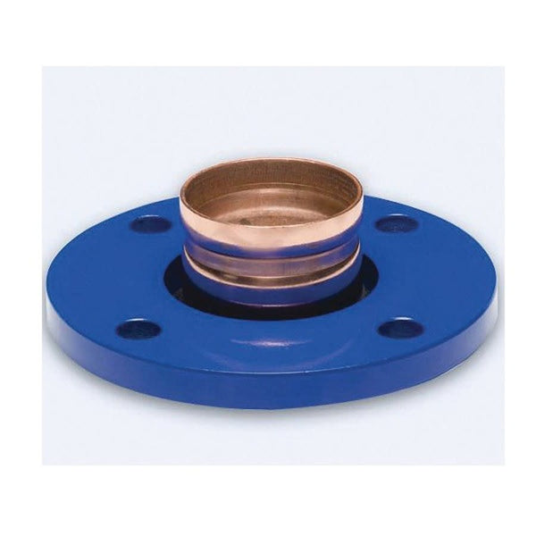 Roll Grooved Copper Flange Adapter, 6 in, Groove x Bolt Pattern, Copper/Plated Steel
