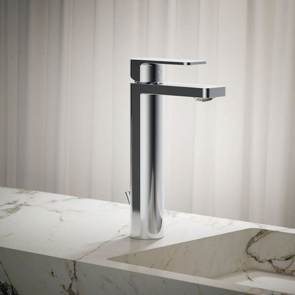 Parallel 0.5 GPM Single Hole Bathroom Faucet with Pop-Up Drain Assembly