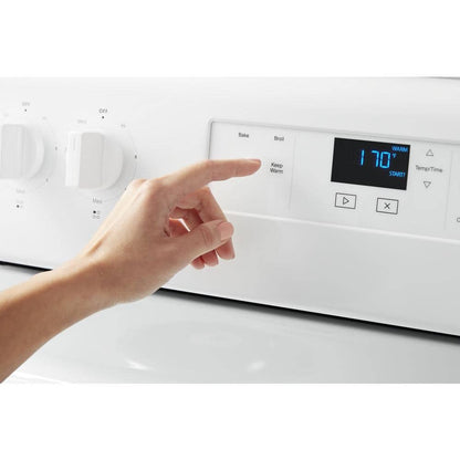 30 in. 4.8 cu. ft. 4-Burner Electric Range with Keep Warm Setting in White with Storage Drawe