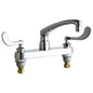 Kitchen Faucet, Deck Mount, ADA, 2 Blade Handle, 2-Hole, Polished Chrome