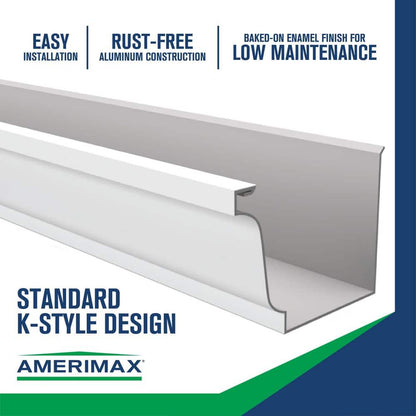 5 in. x 10 ft. White Aluminum K-Style Gutter