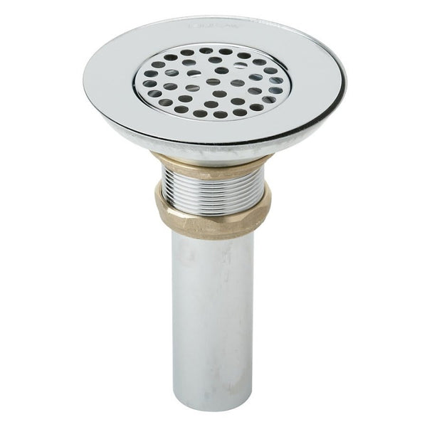 3-1/2 in, Drain Type 304/304L Polished Stainless Steel Steel Body Strainer and Tailpiece