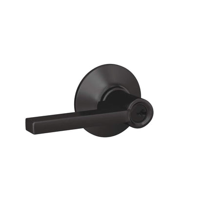 Latitude Matte Black Keyed Entry Door Handle