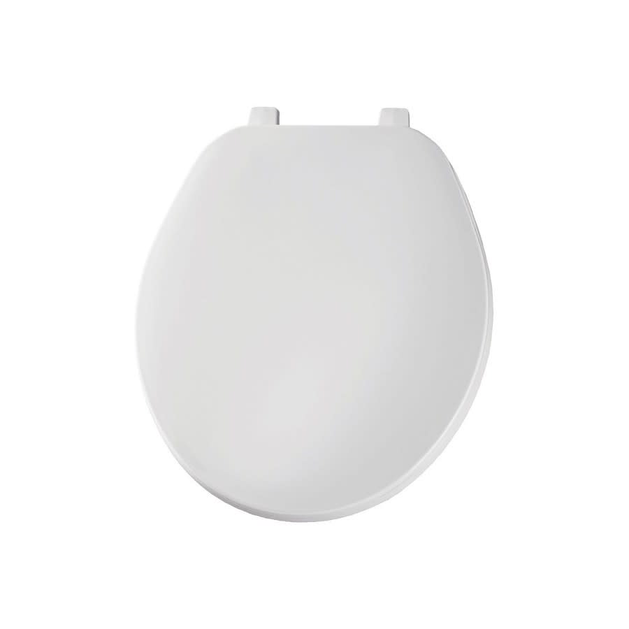 Toilet Seat, Round Bowl, Closed Front, With Cover, Plastic, White