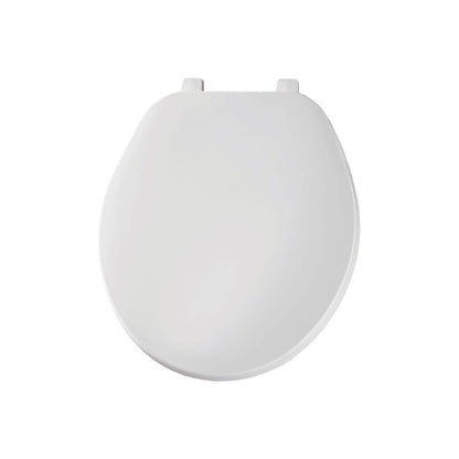 Toilet Seat, Round Bowl, Closed Front, With Cover, Plastic, White