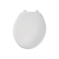 Toilet Seat, Round Bowl, Closed Front, With Cover, Plastic, White