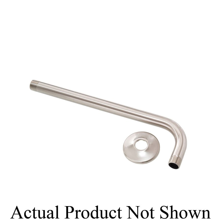 Shower Arm, Wall Mount, 12 in L, Satin Nickel