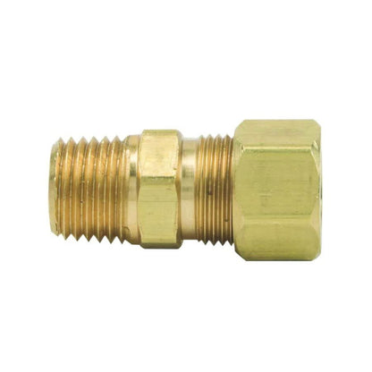 Union, 3/8 x 1/4 in, Comp x MNPT, Brass, Rough Brass, Domestic