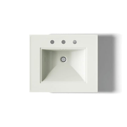 Memoirs Stately 24-1/2" Fireclay Pedestal Sink with Overflow and 3 Faucet Holes at 8" Centers