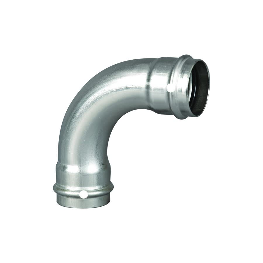 90 deg Elbow, 1-1/2 in, Press, 304/304L Stainless Steel