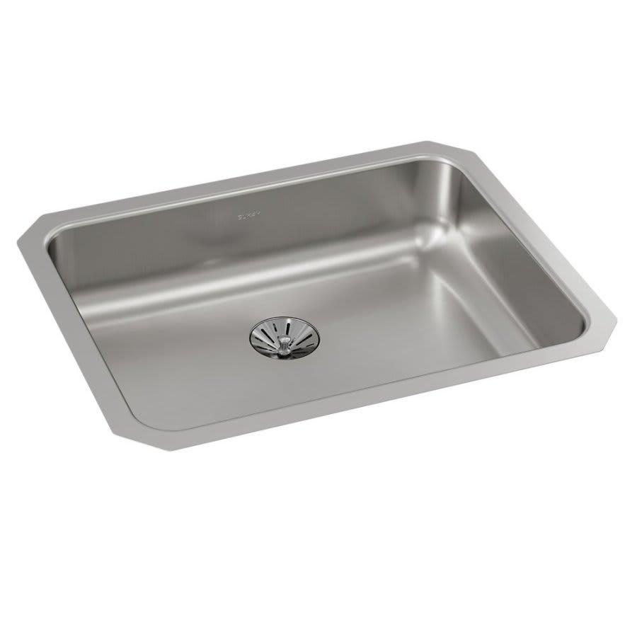 Lustertone™ Classic Single Bowl Kitchen Sink, Under Mount, ADA, 23-1/2 x 18-1/4 in, 5-3/8 in Bowl Depth, 18 ga Lustrous Satin Steel, Stainless