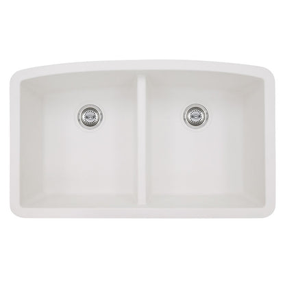 White Quartz Double Bowl 50/50-3219