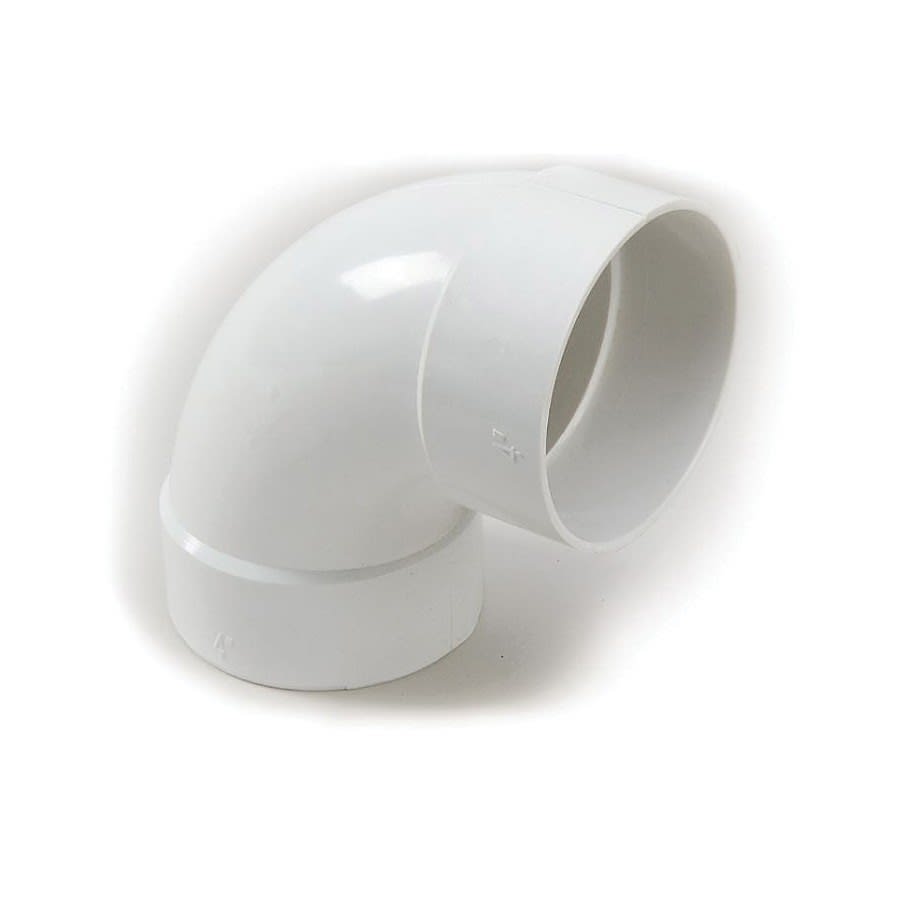 90 Deg Long Turn Elbow 3 in Hub Type I PVC White