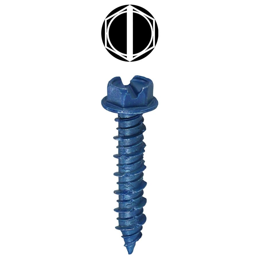 Hex Head Anchor, 1/4 in, Electrogalvanized
