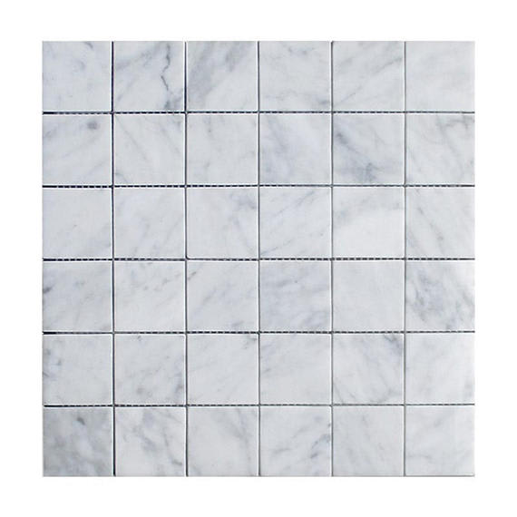 Marble Carrara White Straight Joint, Straight Edge 2X2 Honed