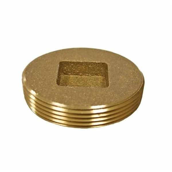 Countersunk Plug, 2-1/2 in, MNPT, Brass, Rough Brass