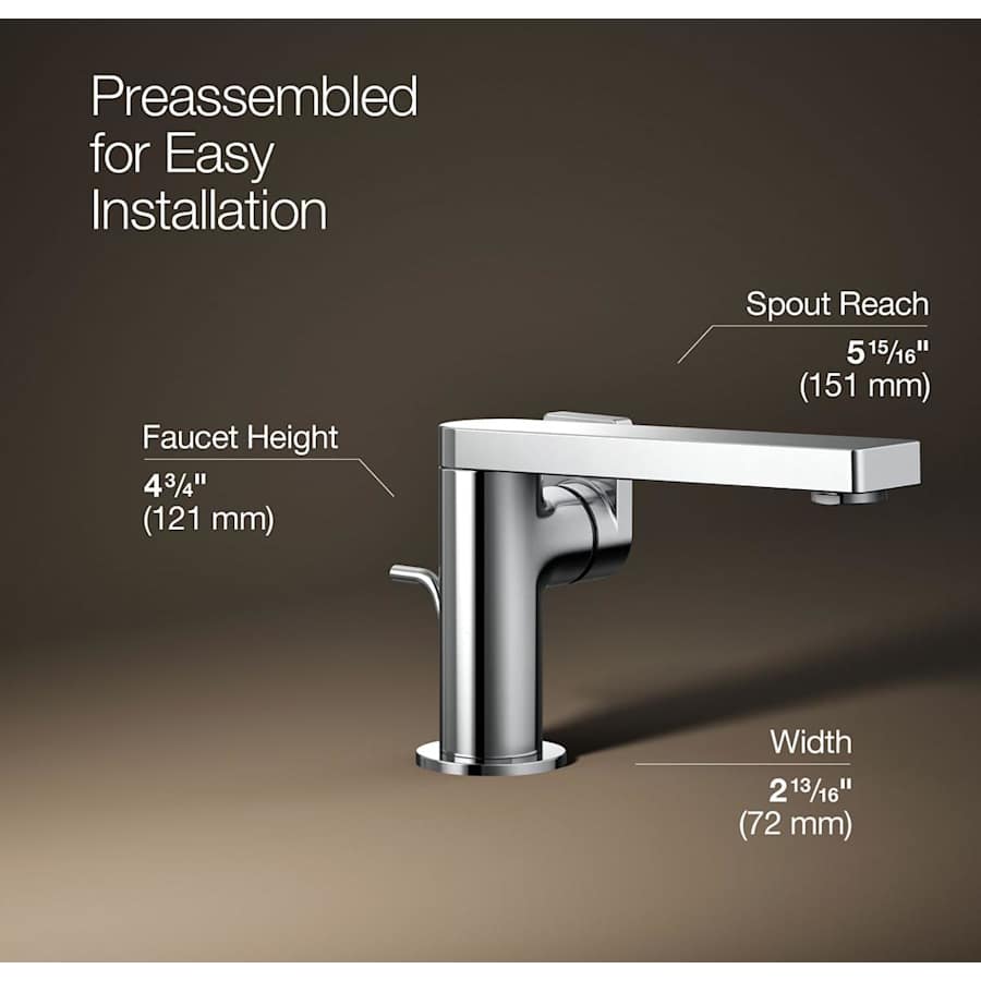 Composed 1.2 GPM Single Hole Bathroom Faucet with Pop-Up Drain Assembly