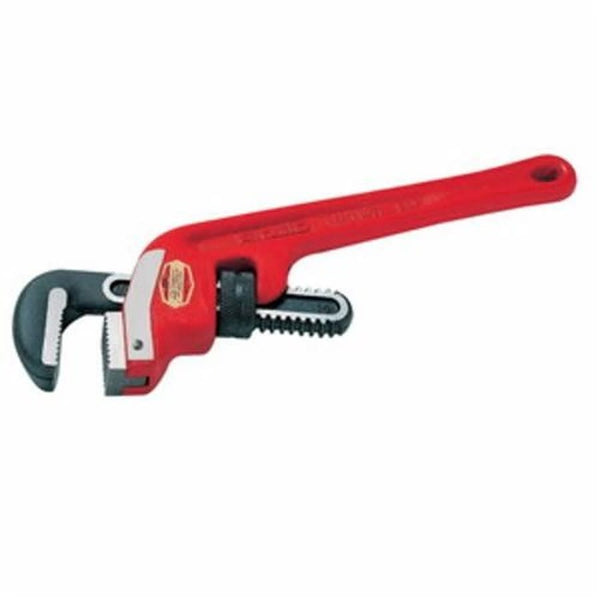 End Pipe Wrench, 3 in, 24 in OAL, Floating Forged Hook Jaw, Cast Iron Handle, Red