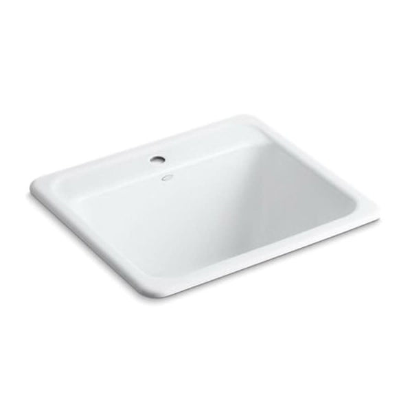 Glen Falls™ Utility Sink, 1 Basin, Top/Under Mount, 1-Hole, Cast Iron, White